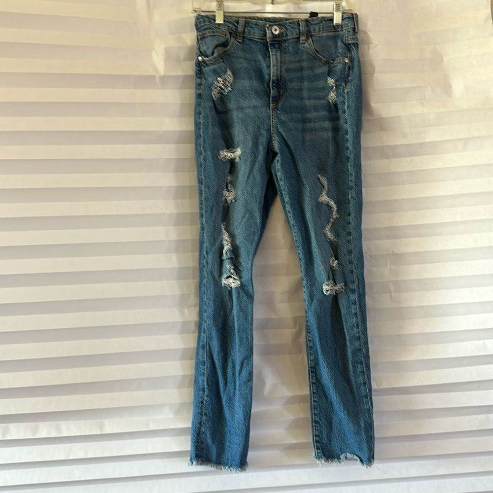 Art Class Girls Size 16 Distressed Stretch Jeans Medium Blue Adjustable Waist